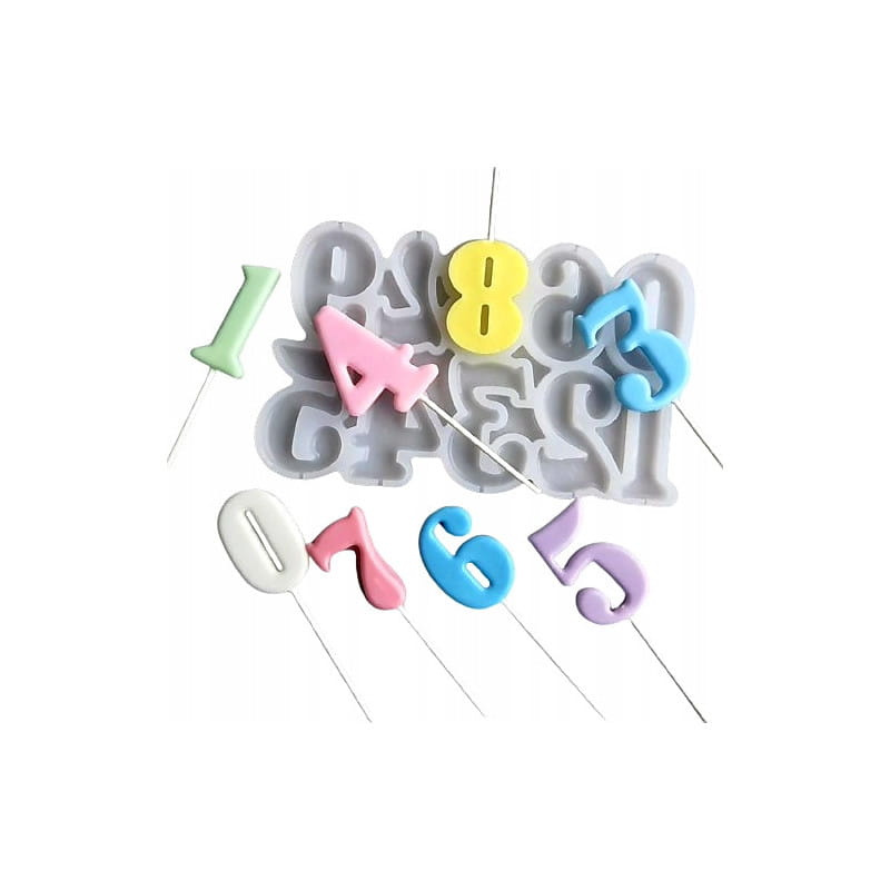 Silikonowa forma CYFRY do lizaków – widok formy z boku, elastyczny materiał