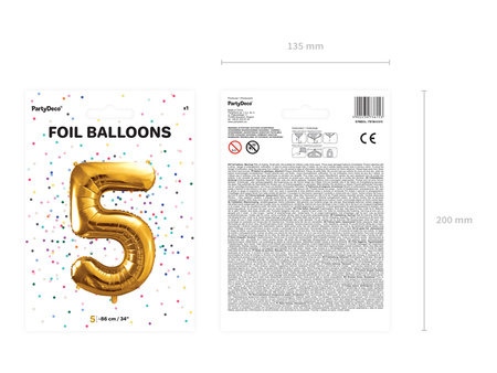 Balon foliowy Cyfra ''0'', 86cm, srebrny