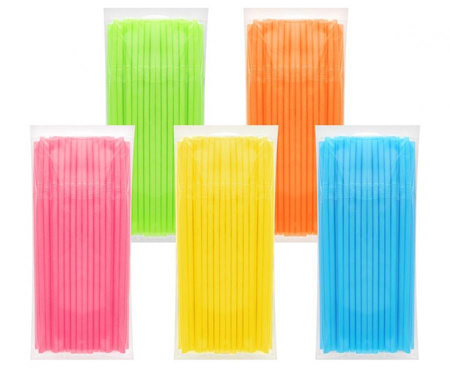 #ZSŁ Rurki (słomki) łamane wielokrotnego użytku, różne kolory 5x210mm/ 100 szt.