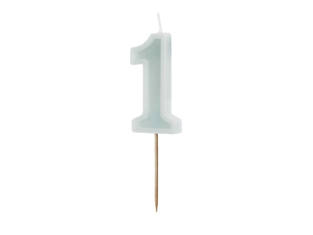 Świeczka urodzinowa Cyfra ''4'', biała konfetti, 5.5cm