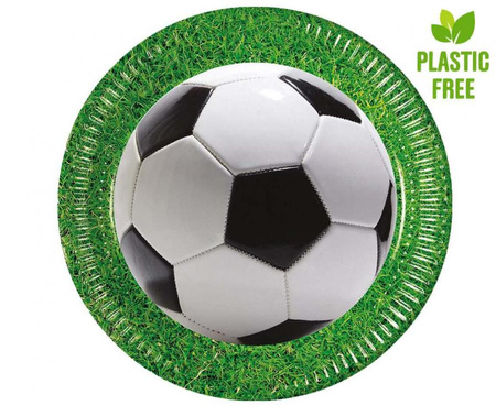 #ZTA Talerzyki papierowe Football Party, next generation, 23cm, 8 szt. (plastic-free) KK