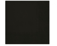 #ZSE Serwetki PAW gładkie jednokolorowe Black 33x33 cm / 20 szt.