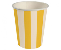 #ZKU_GD Kubeczki pap. Paski (żółty-beżowy) 250 ml, 6 szt.