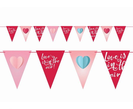 #DEGI Girlanda flagi papierowa Love is in the air, 21x28 cm, 270 cm