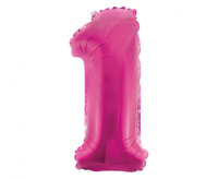 #BFC55 Balon foliowy "Cyfra 1", różowa, 35 cm KK