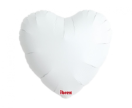 #BFK Balon Ibrex Hel, serce 14", White, 5 szt.