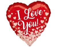 #BFK Balon foliowy 18" HRT - Rose Gold Hearts, zapakowany