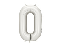 Balon foliowy Cyfra ''0'', 86cm, srebrny