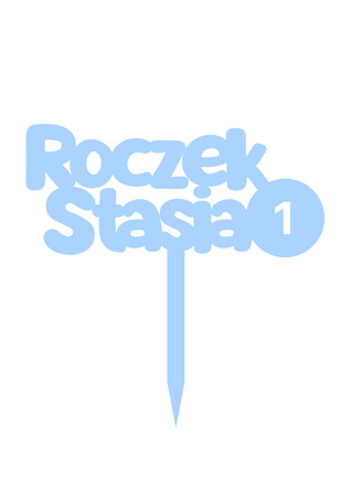 Personalizowany topper na ROCZEK Z JEDYNECZKĄ WZ.II + IMIE DZIECKA + KOLOR