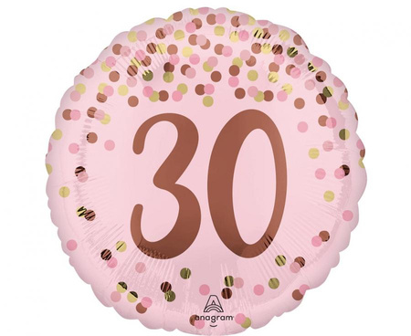 #BFK Balon foliowy 18" Pretty pink 30th birthday