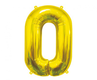 Balon foliowy B&C Cyfra 0, złota, 85 cm AA