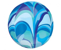 #BFK Balon foliowy ORBZ - Kula niebieska macro marble (pakowany)