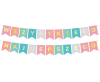 #DEGI Girlanda papierowa Wszystkiego Najlepszego, kolorowa, 2x250 cm