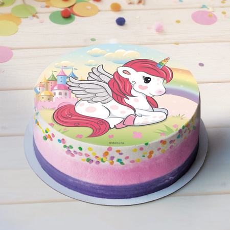 Opłatek na tort JEDNOROŻEC śr. 20 cm DeKora