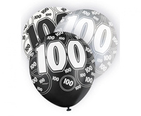 #BL Balon UQ 12" Glitz z nadr. 100, czarny miks, 6 szt.
