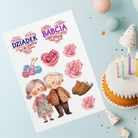 Wydruk jadalny, opłatek na tort KOCHANYM DZIADKOM WZ.6