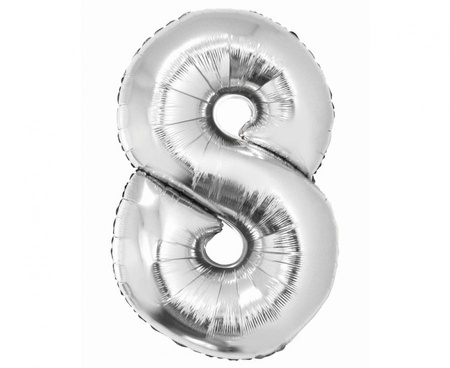 #BFC28 Balon foliowy Smart, Cyfra 8, srebrna, 76 cm