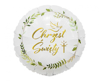 #BFK Balon foliowy Chrzest Święty (gołąbek i krzyż), 18 cali  AA