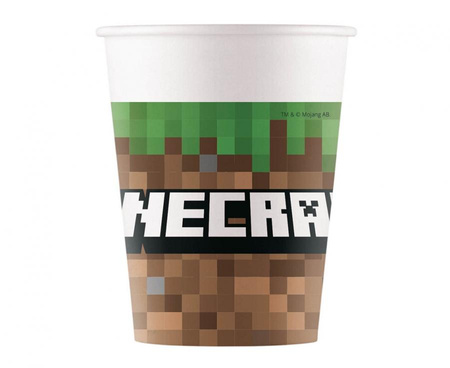 #ZKU Kubeczki papierowe (WM) Minecraft, 200ml, 8 szt. (SUP label)