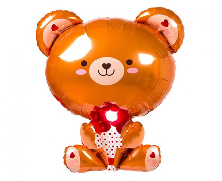 #BFK Balon foliowy Miś z różą, 51x48cm
