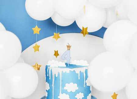Świeczka urodzinowa Cyferka 4, jasny niebieski, 9.5cm Party Deco