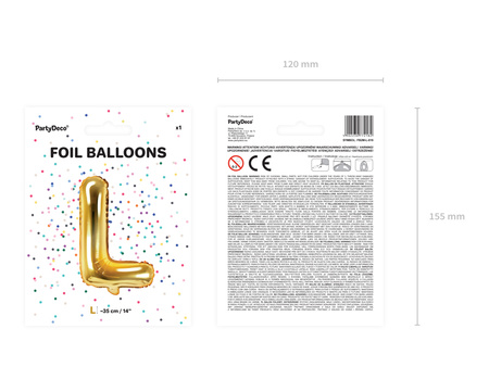 Balon foliowy Litera ''G'', 35cm, srebrny