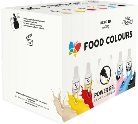 Zestaw 6 szt. barwnik podstawowych PowerGel Food Colours