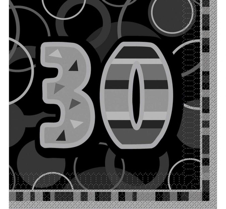 #ZSE Serwetki papierowe "Glitz 30", czarne,  3-warstw., 16 szt.