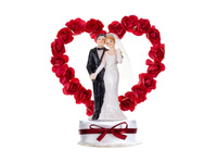Figurka Para Młoda, biały i bordo, 16cm
