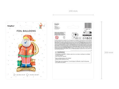 Balon foliowy Czarownica, 73,5x101 cm, mix