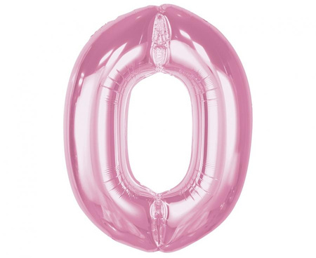 #BFC33 Balon foliowy Smart, cyfra 0, j. różowa, 92 cm  KK