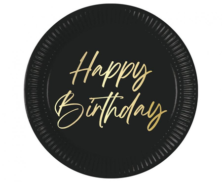 #ZTA Talerzyki papierowe Elegant Happy Birthday, Decorata, FSC, 23 cm, 8 szt.
