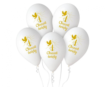 #BL Balony Premium Hel Chrzest Św. (świeca), 13 cali/ 5 szt. KK