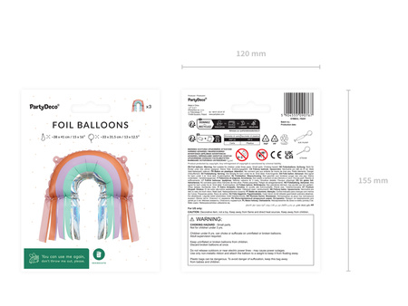 Balon foliowy Tort, 62x104 cm, mix