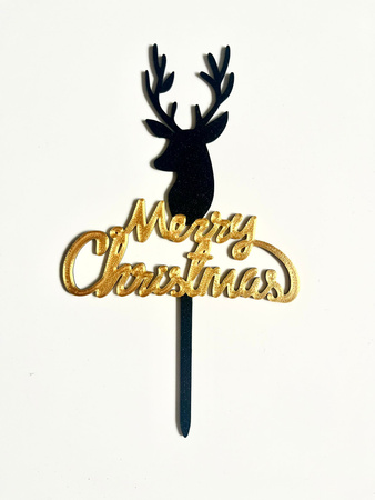 Topper na tort Merry Christmas Renifer
