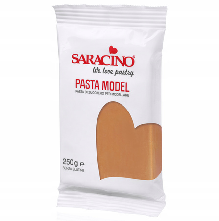 Lukier plastyczny masa cukrowa do modelowania figurek na tort JASNO BRĄZOWA 250g Saracino