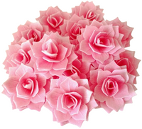 Dekoracja waflowa Różyczka Rozalia RÓŻOWA 3 szt. Rose Decor