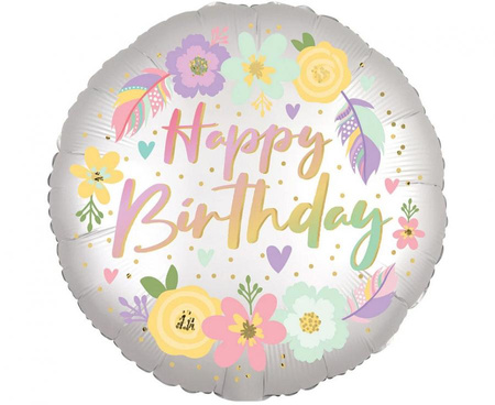 #BFK Balon foliowy 18" CIR - Boho Bday Satin Flowers