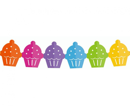 #DEGI Girlanda papierowa Kolorowe babeczki, 360x15.1x18cm KK