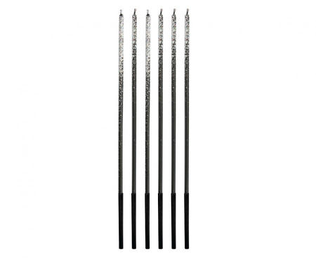 #SU Świeczki B&C Ombre, kolorowy brokat, 3x3x170mm, 6 szt. KK