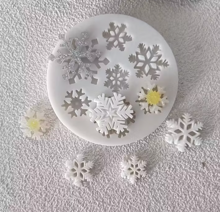 Forma silikonowa do tworzenia dekoracji PŁATKI ŚNIEGU WZ.II
