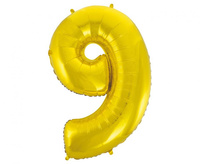 #BFC50 Balon foliowy B&C Cyfra 9, złota, 92 cm AA