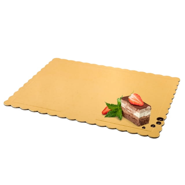 Dwustronny podkład pod tort złoto-czarny 30x40 cm - struktura powierzchni