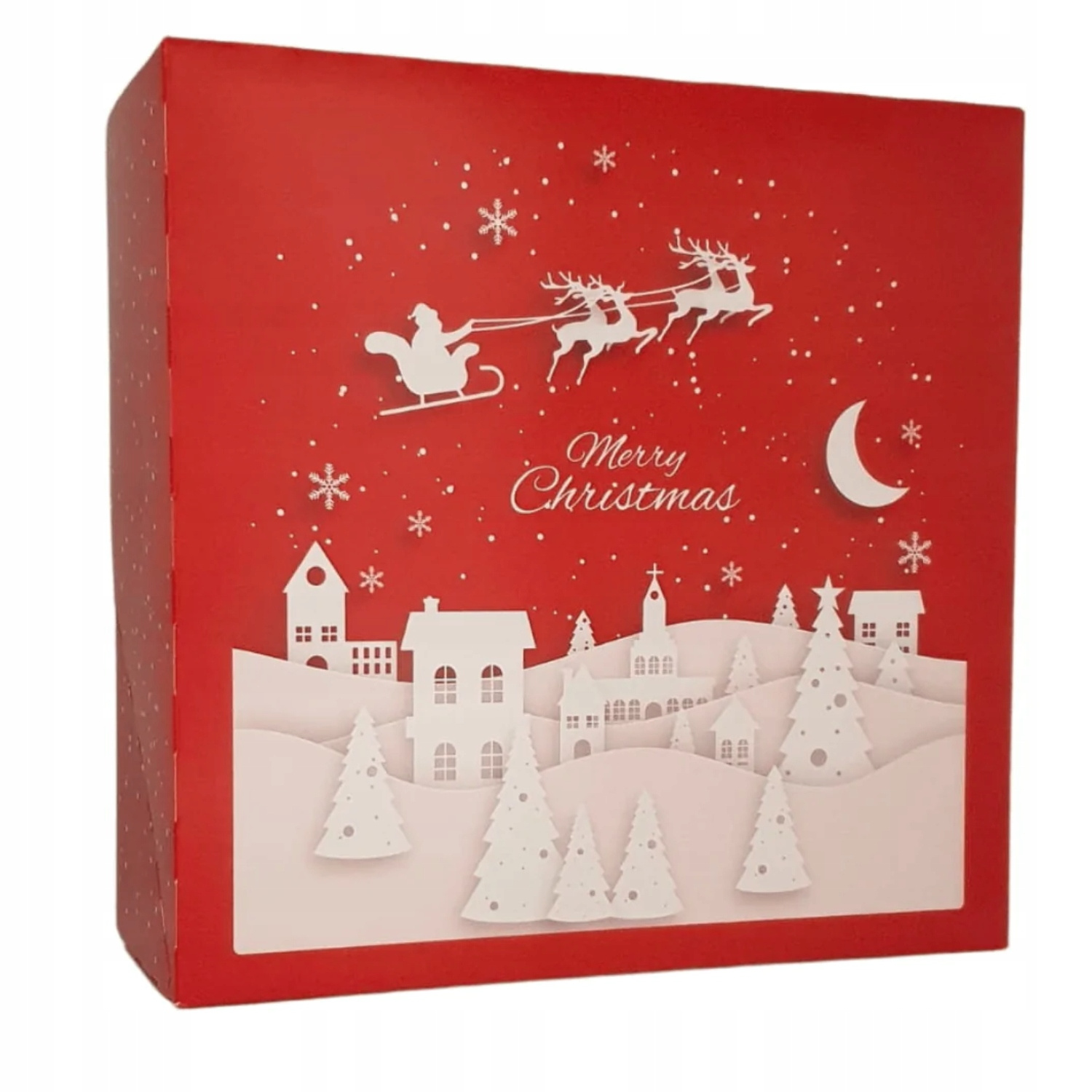 Świąteczne pudełko na tort i ciasto z motywem renifera – detal grafiki