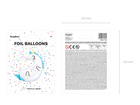 Balon foliowy Cyfra ''2'', 86cm, jasny niebieski