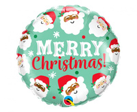 #BFK Balon foliowy 18" QL RND "HO HO HO - Merry Christmas"  (Mikołaje) KK