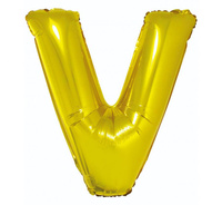 #BFK Balon foliowy "Litera V", złota, 89 cm KK