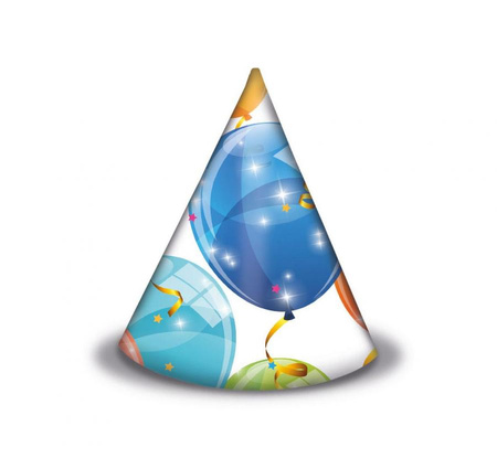 #STAI Czapeczki papierowe Sparkling Balloons, 6 szt.