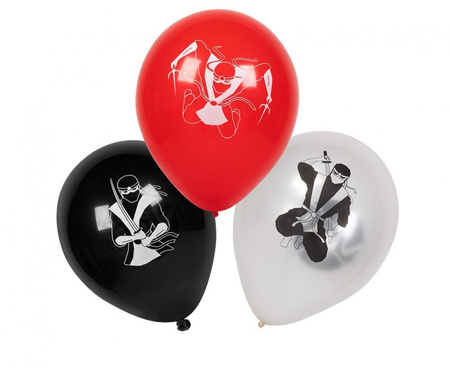 #BL Balony Ninja, 3 kolory, 25 cm, 6 szt.