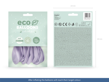 Balony Eco 30cm metalizowane, jasny czerwony (1 op. / 10 szt.)